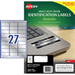 Avery Heavy Duty ID Label L6011 Silver Laser 63.5x29.6mm 27 Per sheet 20 Sheets